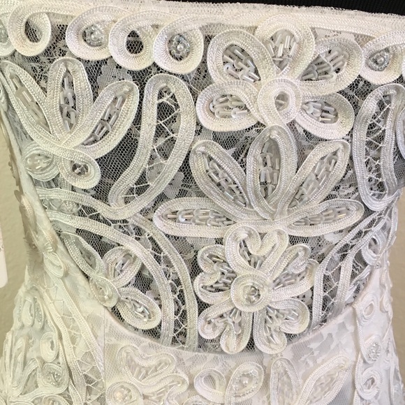 Sue Wong Lace Beaded Ivory Strapless Dress Size 0 - Picture 4 of 8